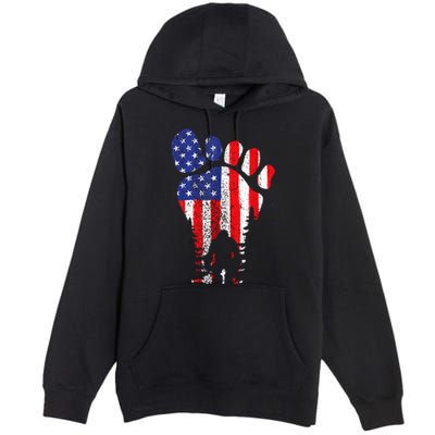 Bigfoot 4th Of July Sasquatch American Flag Patriotic Premium Pullover Hoodie