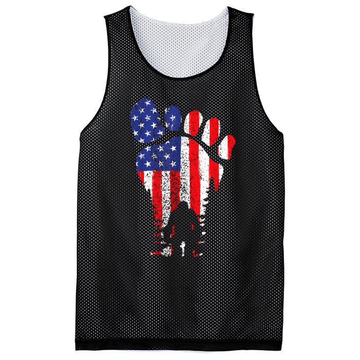 Bigfoot 4th Of July Sasquatch American Flag Patriotic Mesh Reversible Basketball Jersey Tank