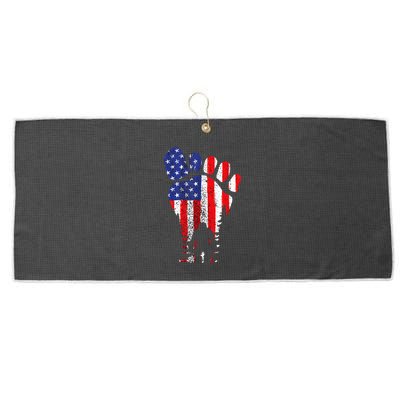 Bigfoot 4th Of July Sasquatch American Flag Patriotic Large Microfiber Waffle Golf Towel