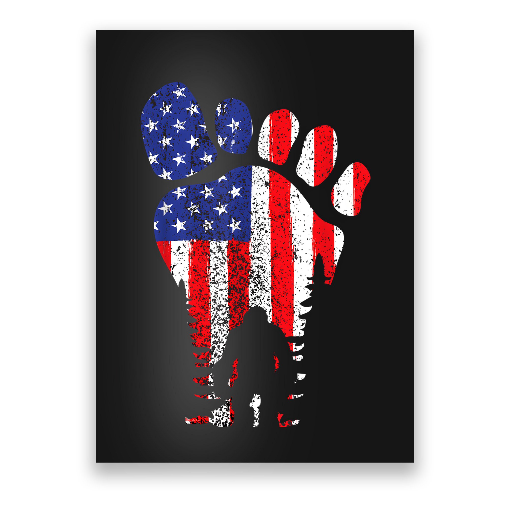 Bigfoot 4th Of July Sasquatch American Flag Patriotic Poster
