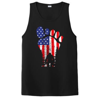 Bigfoot 4th Of July Sasquatch American Flag Patriotic PosiCharge Competitor Tank