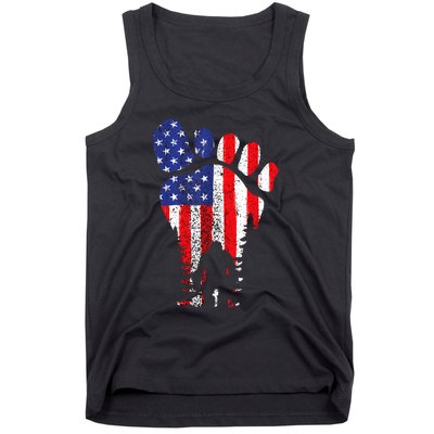 Bigfoot 4th Of July Sasquatch American Flag Patriotic Tank Top