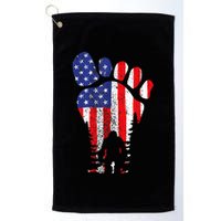 Bigfoot 4th Of July Sasquatch American Flag Patriotic Golf Towel