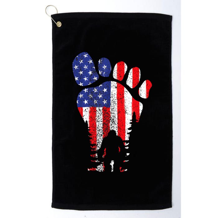 Bigfoot 4th Of July Sasquatch American Flag Patriotic Golf Towel