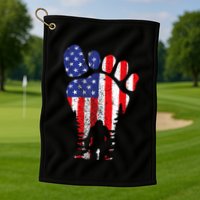Bigfoot 4th Of July Sasquatch American Flag Patriotic Golf Towel