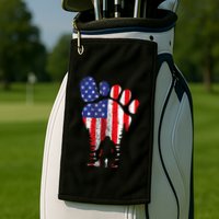 Bigfoot 4th Of July Sasquatch American Flag Patriotic Golf Towel