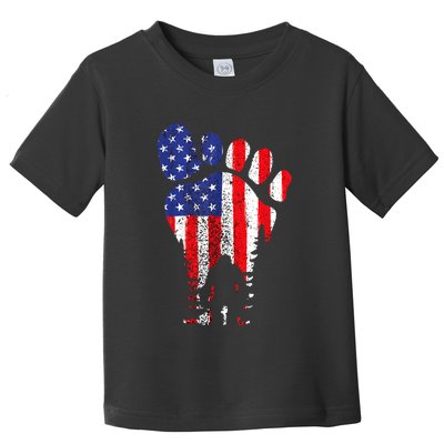 Bigfoot 4th Of July Sasquatch American Flag Patriotic Toddler T-Shirt