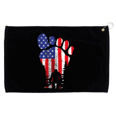 Bigfoot 4th Of July Sasquatch American Flag Patriotic Grommeted Golf Towel