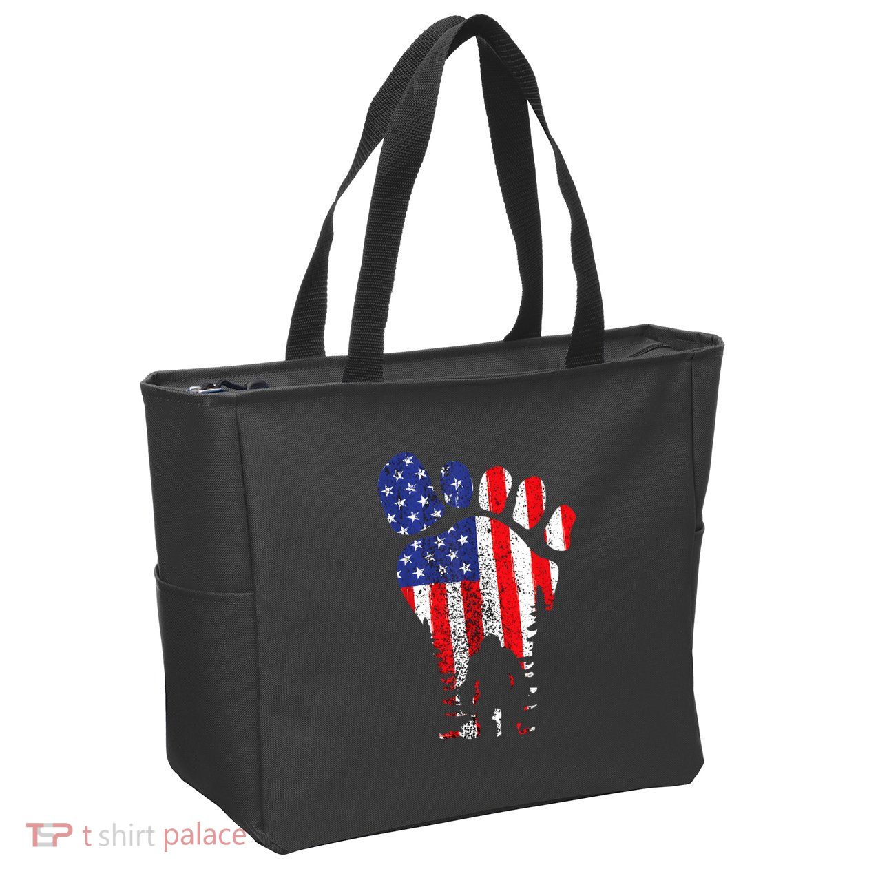 Bigfoot 4th Of July Sasquatch American Flag Patriotic Zip Tote Bag