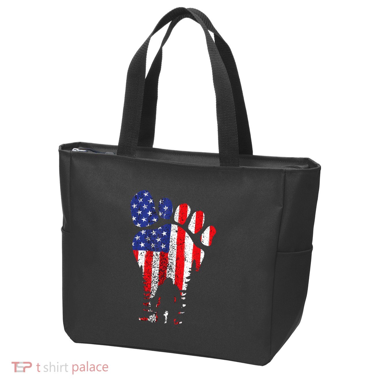 Bigfoot 4th Of July Sasquatch American Flag Patriotic Zip Tote Bag