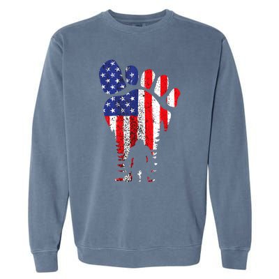 Bigfoot 4th Of July Sasquatch American Flag Patriotic Garment-Dyed Sweatshirt