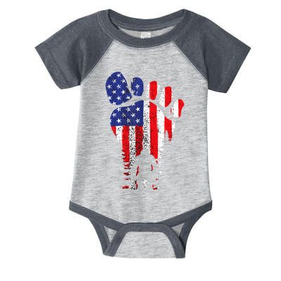 Bigfoot 4th Of July Sasquatch American Flag Patriotic Infant Baby Jersey Bodysuit