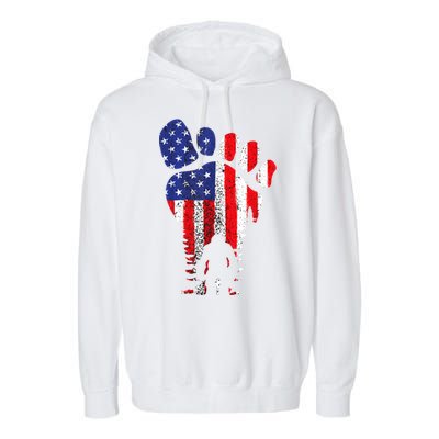 Bigfoot 4th Of July Sasquatch American Flag Patriotic Garment-Dyed Fleece Hoodie