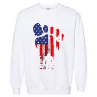 Bigfoot 4th Of July Sasquatch American Flag Patriotic Garment-Dyed Sweatshirt
