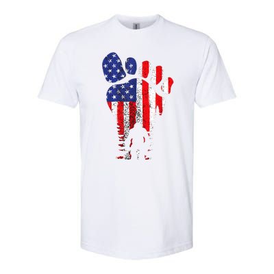 Bigfoot 4th Of July Sasquatch American Flag Patriotic Softstyle CVC T-Shirt