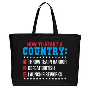 Boston 4th of July Funny Tea Party Patriotic Patriot Gift Cotton Canvas Jumbo Tote