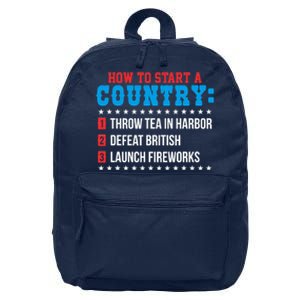 Boston 4th of July Funny Tea Party Patriotic Patriot Gift 16 in Basic Backpack