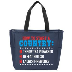 Boston 4th of July Funny Tea Party Patriotic Patriot Gift Zip Tote Bag