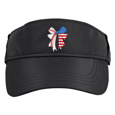Baseball 4th Of July Coquette Bow Women Baseball Mom Adult Drive Performance Visor