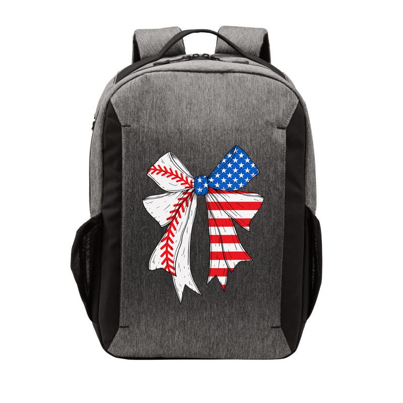 Baseball 4th Of July Coquette Bow Women Baseball Mom Vector Backpack