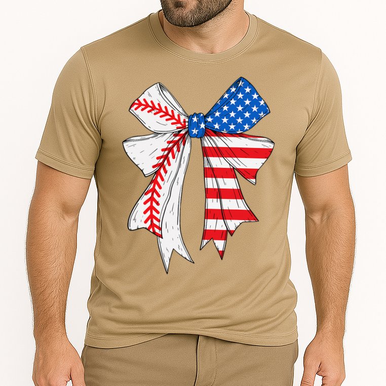 Baseball 4th Of July Coquette Bow Women Baseball Mom Cooling Performance Crew T-Shirt