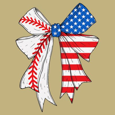 Baseball 4th Of July Coquette Bow Women Baseball Mom T-Shirt