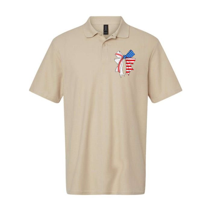 Baseball 4th Of July Coquette Bow Women Baseball Mom Polo