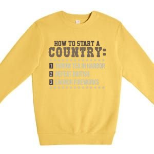 Boston 4th Of July Funny Tea Party Patriotic Patriot Gift Cool Gift Premium Crewneck Sweatshirt