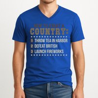 Boston 4th Of July Funny Tea Party Patriotic Patriot Gift Cool Gift V-Neck T-Shirt