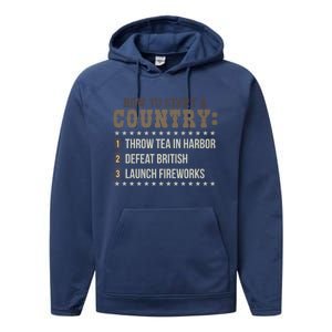 Boston 4th Of July Funny Tea Party Patriotic Patriot Gift Cool Gift Performance Fleece Hoodie