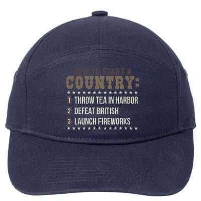 Boston 4th Of July Funny Tea Party Patriotic Patriot Gift Cool Gift 7-Panel Snapback Hat