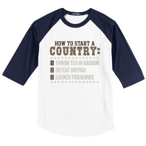 Boston 4th Of July Funny Tea Party Patriotic Patriot Gift Cool Gift Baseball Sleeve Shirt