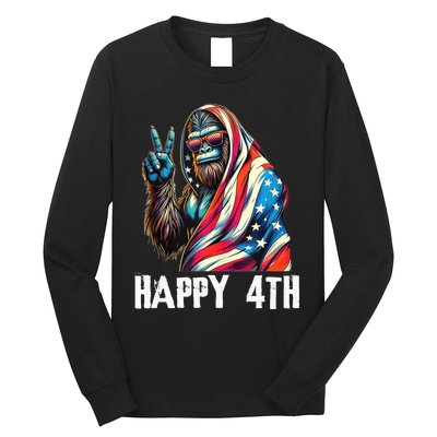 Bigfoot 4th Of July Happy 4th Patriotic Usa Teens Long Sleeve Shirt