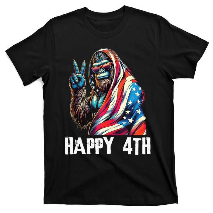 Bigfoot 4th Of July Happy 4th Patriotic Usa Teens T-Shirt