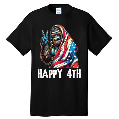 Bigfoot 4th Of July Happy 4th Patriotic Usa Teens Tall T-Shirt