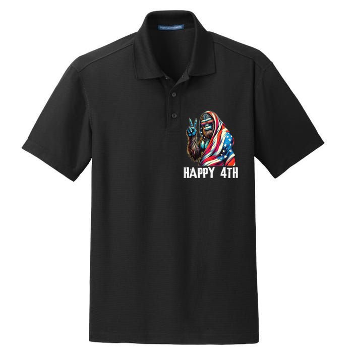 Bigfoot 4th Of July Happy 4th Patriotic Usa Teens Dry Zone Grid Polo