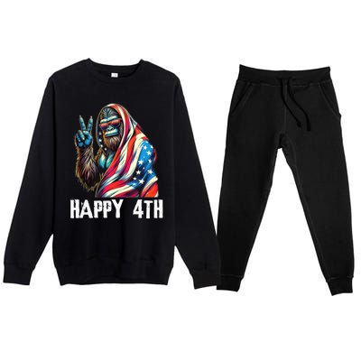 Bigfoot 4th Of July Happy 4th Patriotic Usa Teens Premium Crewneck Sweatsuit Set