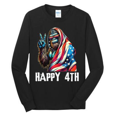 Bigfoot 4th Of July Happy 4th Patriotic Usa Teens Tall Long Sleeve T-Shirt