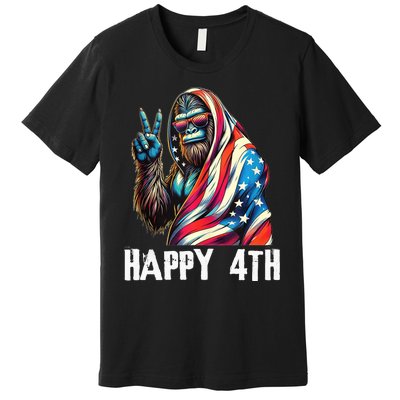 Bigfoot 4th Of July Happy 4th Patriotic Usa Teens Premium T-Shirt