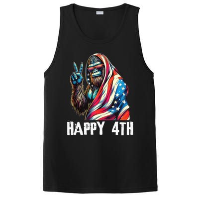 Bigfoot 4th Of July Happy 4th Patriotic Usa Teens PosiCharge Competitor Tank