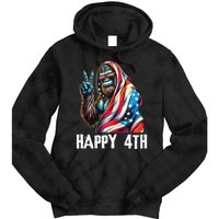 Bigfoot 4th Of July Happy 4th Patriotic Usa Teens Tie Dye Hoodie