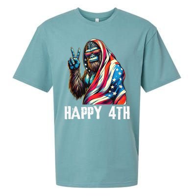 Bigfoot 4th Of July Happy 4th Patriotic Usa Teens Sueded Cloud Jersey T-Shirt