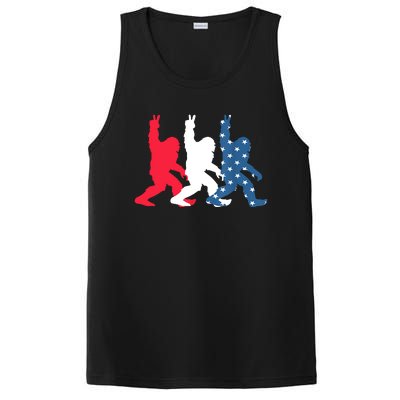 Bigfoot 4th Of July Sasquatch American Flag Patriotic USA PosiCharge Competitor Tank