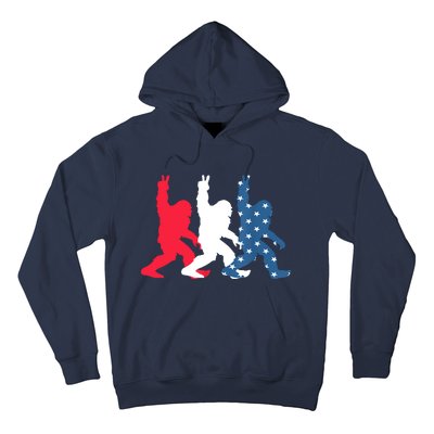 Bigfoot 4th Of July Sasquatch American Flag Patriotic USA Hoodie