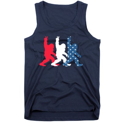 Bigfoot 4th Of July Sasquatch American Flag Patriotic USA Tank Top