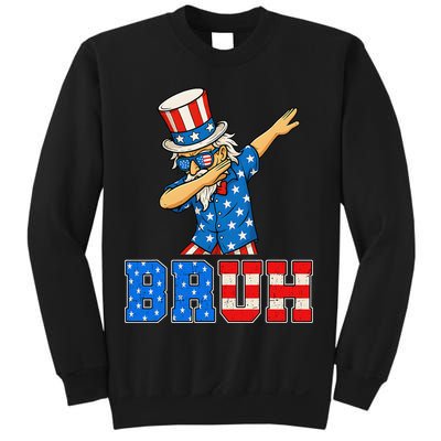 Bruh 4th Of July Dabbing Uncle Sam Graphic Sweatshirt