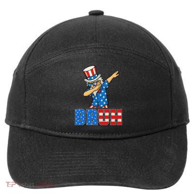 Bruh 4th Of July Dabbing Uncle Sam Graphic 7-Panel Snapback Hat