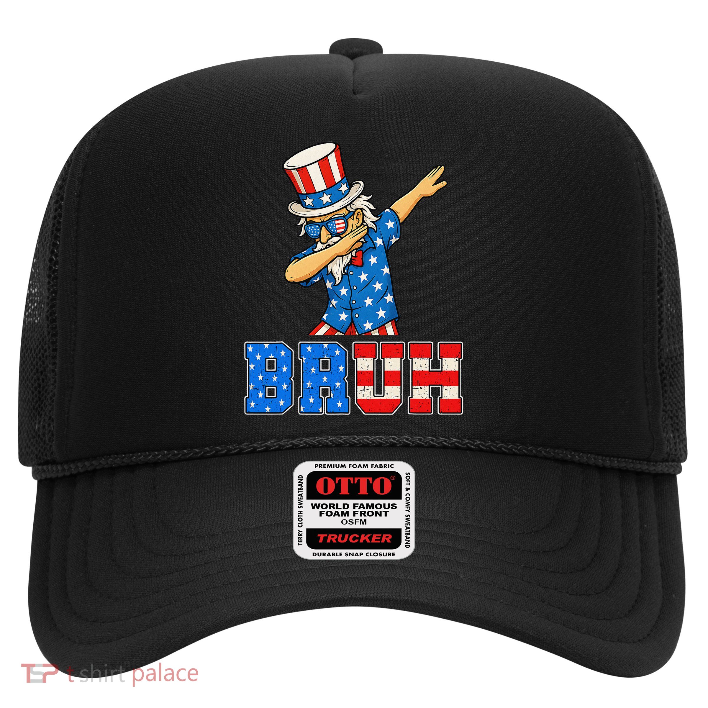 Bruh 4th Of July Dabbing Uncle Sam Graphic Trucker Hat