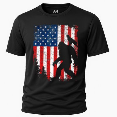Bigfoot 4th of July Bald Eagle American USA Flag Patriotic Performance Shirt