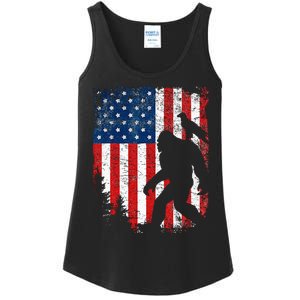 Bigfoot 4th of July Bald Eagle American USA Flag Patriotic Ladies Essential Tank